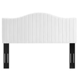 Brielle Channel Tufted Performance Velvet Full/Queen Headboard White MOD-6559-WHI