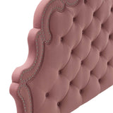 Arabella Button-Tufted Performance Velvet Twin Headboard Dusty Rose MOD-6562-DUS