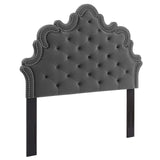 Arabella Button-Tufted Performance Velvet King/California King Headboard Charcoal MOD-6564-CHA