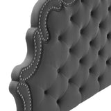 Arabella Button-Tufted Performance Velvet King/California King Headboard Charcoal MOD-6564-CHA