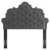 Arabella Button-Tufted Performance Velvet King/California King Headboard Charcoal MOD-6564-CHA