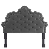 Arabella Button-Tufted Performance Velvet King/California King Headboard Charcoal MOD-6564-CHA