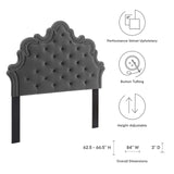 Arabella Button-Tufted Performance Velvet King/California King Headboard Charcoal MOD-6564-CHA