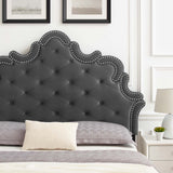 Arabella Button-Tufted Performance Velvet King/California King Headboard Charcoal MOD-6564-CHA