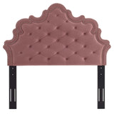 Arabella Button-Tufted Performance Velvet King/California King Headboard Dusty Rose MOD-6564-DUS