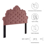 Arabella Button-Tufted Performance Velvet King/California King Headboard Dusty Rose MOD-6564-DUS