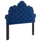 Arabella Button-Tufted Performance Velvet King/California King Headboard Navy MOD-6564-NAV