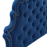 Arabella Button-Tufted Performance Velvet King/California King Headboard Navy MOD-6564-NAV