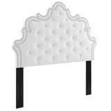 Arabella Button-Tufted Performance Velvet King/California King Headboard White MOD-6564-WHI