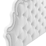 Arabella Button-Tufted Performance Velvet King/California King Headboard White MOD-6564-WHI