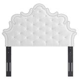 Arabella Button-Tufted Performance Velvet King/California King Headboard White MOD-6564-WHI