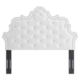 Arabella Button-Tufted Performance Velvet King/California King Headboard White MOD-6564-WHI