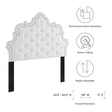 Arabella Button-Tufted Performance Velvet King/California King Headboard White MOD-6564-WHI