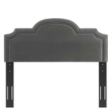 Belinda Performance Velvet King/California King Headboard Charcoal MOD-6570-CHA