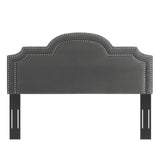 Belinda Performance Velvet King/California King Headboard Charcoal MOD-6570-CHA