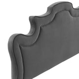 Evangeline Performance Velvet Twin Headboard Charcoal MOD-6571-CHA