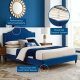 Modway Furniture Adelaide Performance Velvet Queen Platform Bed 0423 Navy MOD-6581-NAV