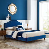 Modway Furniture Adelaide Performance Velvet Queen Platform Bed 0423 Navy MOD-6581-NAV