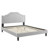 Modway Furniture Adelaide Performance Velvet Queen Platform Bed 0423 Light Gray MOD-6582-LGR