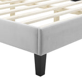 Modway Furniture Adelaide Performance Velvet Queen Platform Bed 0423 Light Gray MOD-6582-LGR