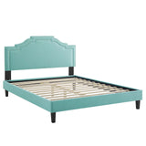 Modway Furniture Adelaide Performance Velvet Queen Platform Bed 0423 Mint MOD-6582-MIN