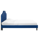 Modway Furniture Adelaide Performance Velvet Queen Platform Bed 0423 Navy MOD-6582-NAV