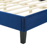 Modway Furniture Adelaide Performance Velvet Queen Platform Bed 0423 Navy MOD-6582-NAV