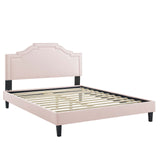 Modway Furniture Adelaide Performance Velvet Queen Platform Bed 0423 Pink MOD-6582-PNK