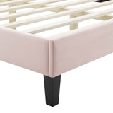 Modway Furniture Adelaide Performance Velvet Queen Platform Bed 0423 Pink MOD-6582-PNK