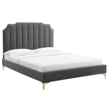 Colette Queen Performance Velvet Platform Bed