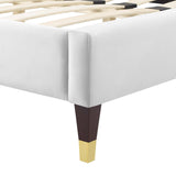 Modway Furniture Colette Queen Performance Velvet Platform Bed 0423 White MOD-6584-WHI