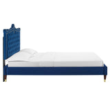 Modway Furniture Clara Performance Velvet Queen Platform Bed XRXT Navy MOD-6593-NAV