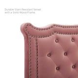 Modway Furniture Clara Performance Velvet Queen Platform Bed XRXT Dusty Rose MOD-6594-DUS