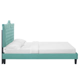 Modway Furniture Clara Performance Velvet Queen Platform Bed XRXT Mint MOD-6594-MIN