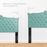 Modway Furniture Clara Performance Velvet Queen Platform Bed XRXT Mint MOD-6594-MIN