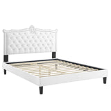 Modway Furniture Clara Performance Velvet Queen Platform Bed XRXT White MOD-6594-WHI