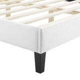 Modway Furniture Clara Performance Velvet Queen Platform Bed XRXT White MOD-6594-WHI