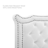 Modway Furniture Clara Performance Velvet Queen Platform Bed XRXT White MOD-6594-WHI