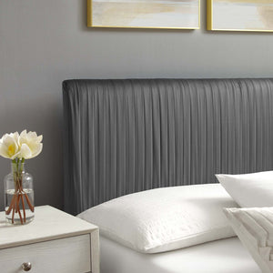 Peyton Performance Velvet Queen Platform Bed Charcoal MOD-6595-CHA