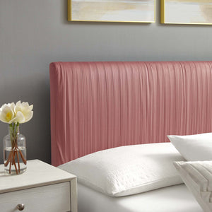 Peyton Performance Velvet Queen Platform Bed Dusty Rose MOD-6595-DUS