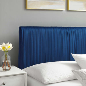 Peyton Performance Velvet Queen Platform Bed Navy MOD-6595-NAV