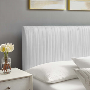 Peyton Performance Velvet Queen Platform Bed White MOD-6595-WHI