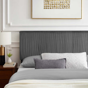 Peyton Performance Velvet Queen Platform Bed Charcoal MOD-6596-CHA