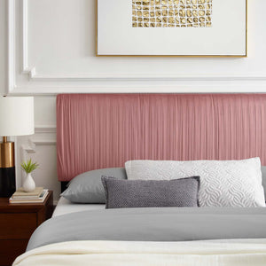 Peyton Performance Velvet Queen Platform Bed Dusty Rose MOD-6596-DUS