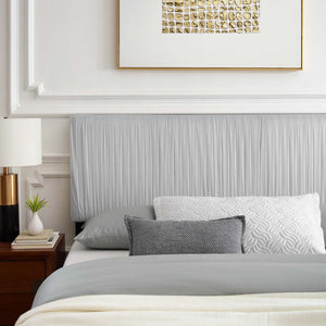 Peyton Performance Velvet Queen Platform Bed Light Gray MOD-6596-LGR