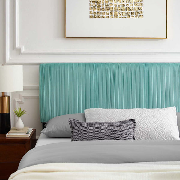 Peyton Performance Velvet Queen Platform Bed Mint MOD-6596-MIN