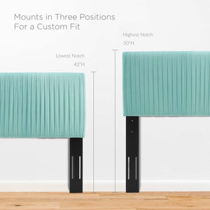 Peyton Performance Velvet Queen Platform Bed Mint MOD-6596-MIN