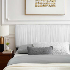 Peyton Performance Velvet Queen Platform Bed White MOD-6596-WHI