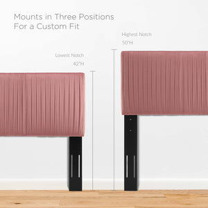 Peyton Performance Velvet Queen Platform Bed Dusty Rose MOD-6597-DUS