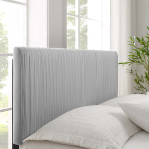 Peyton Performance Velvet Queen Platform Bed Light Gray MOD-6597-LGR